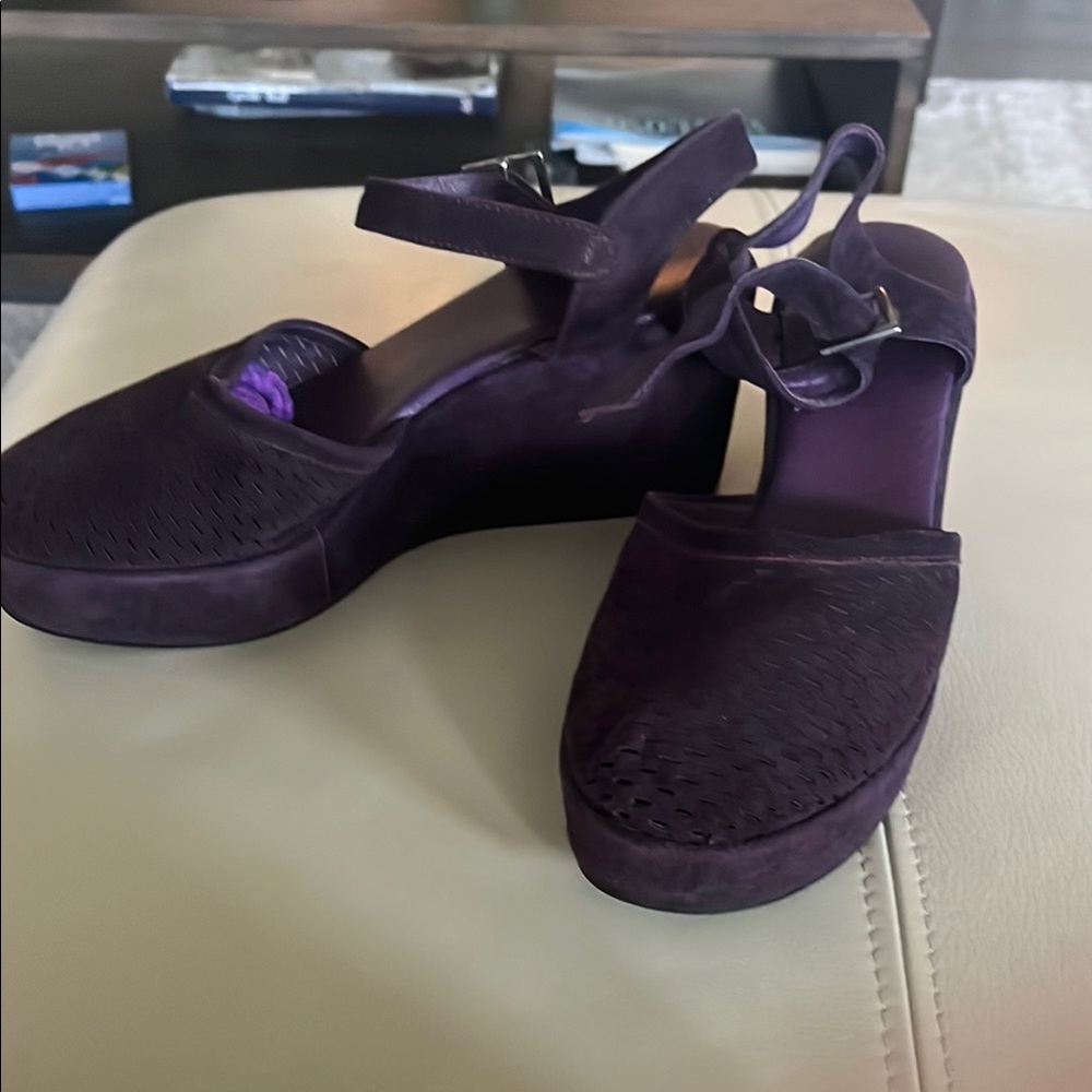 Elegant Cordani Eggplant/ Purple Women's Mary Jane Wedge Shoes